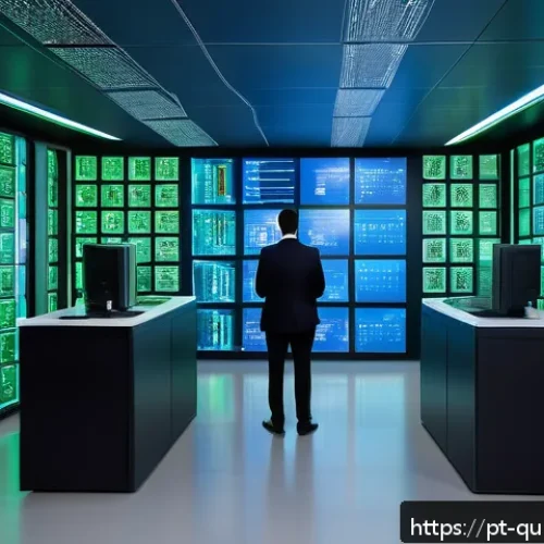 양자 보안 기술의 활용 가능성과 한계 - A futuristic Brazilian financial institution’s secure data center, showcasing advanced quantum crypt...