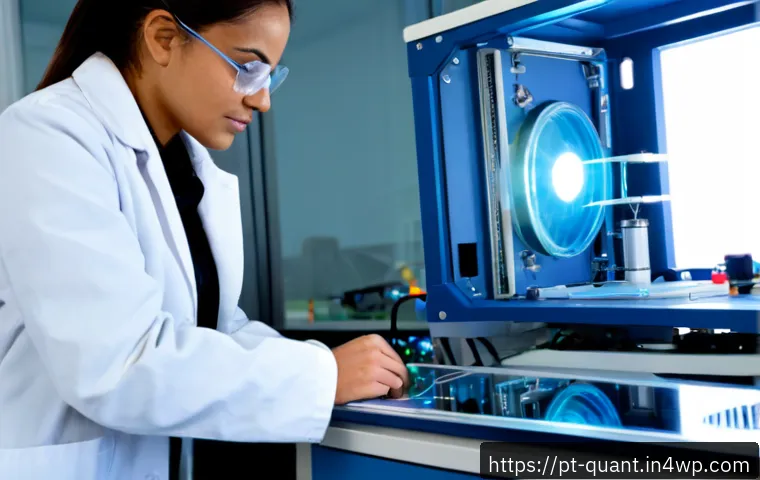 Home 17 양자 보안 기술의 기본 원리 이해하기 - Photorealistic close-up of a quantum security research workstation in a modern Portuguese laboratory...
